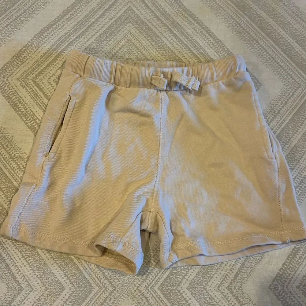 Zara Boys Light Beige Sweat Drawstring Shorts - Size 3-4 years